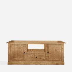 Szafka RTV z szufladą lite drewno szerokość 150 cm STELLA dąb naturalny
