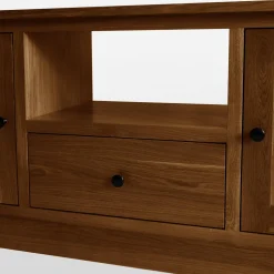 Szafka RTV z szufladą lite drewno STELLA dąb rustykalny