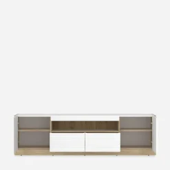 Szafka RTV z szufladami CALIMA dąb cremona biała