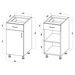 Szafka stojąca BASIC PLUS BP/D40SR1 biały mat