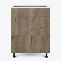 Szafka stojąca z szufladami BASIC PLUS BP/D60S3 dark rockfort hickory