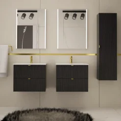 Szafka umywalkowa czarny mat BELT 60 cm