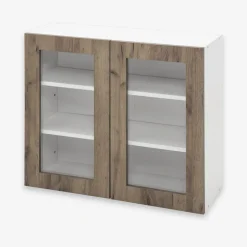 Szafka wisząca z witryną BASIC PLUS BP/G80W dark rockfort hickory