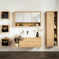 Szafka wisząca zamykana z lustrem dąb artisan LADAMA