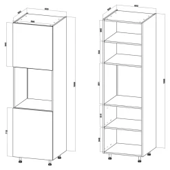 Szafka wysoka pod piekarnik BASIC PLUS BP/D60SP dąb craft złoty