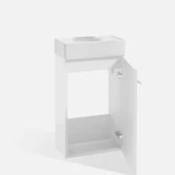 Szafka z umywalką biała KIM 40 cm