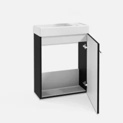 Szafka z umywalką czarna KIM 51 cm