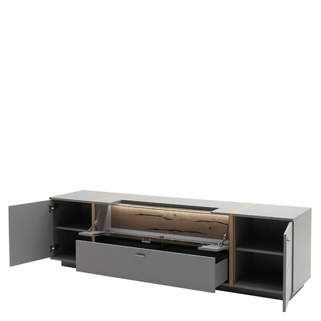 Szeroka szafka RTV do nowoczesnego salonu SEVILLA