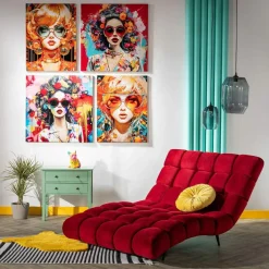 Szezlong pikowany bordowy DELPHI 120