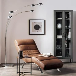 Szezlong skórzany brązowy SWING