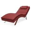 Szezlong skórzany czerwony RELAX 90