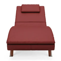 Szezlong skórzany czerwony RELAX 90
