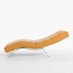 Szezlong skórzany musztardowy SWING