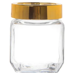 Szkany pojemnik do żywności ze złotą pokrywką 500 ml