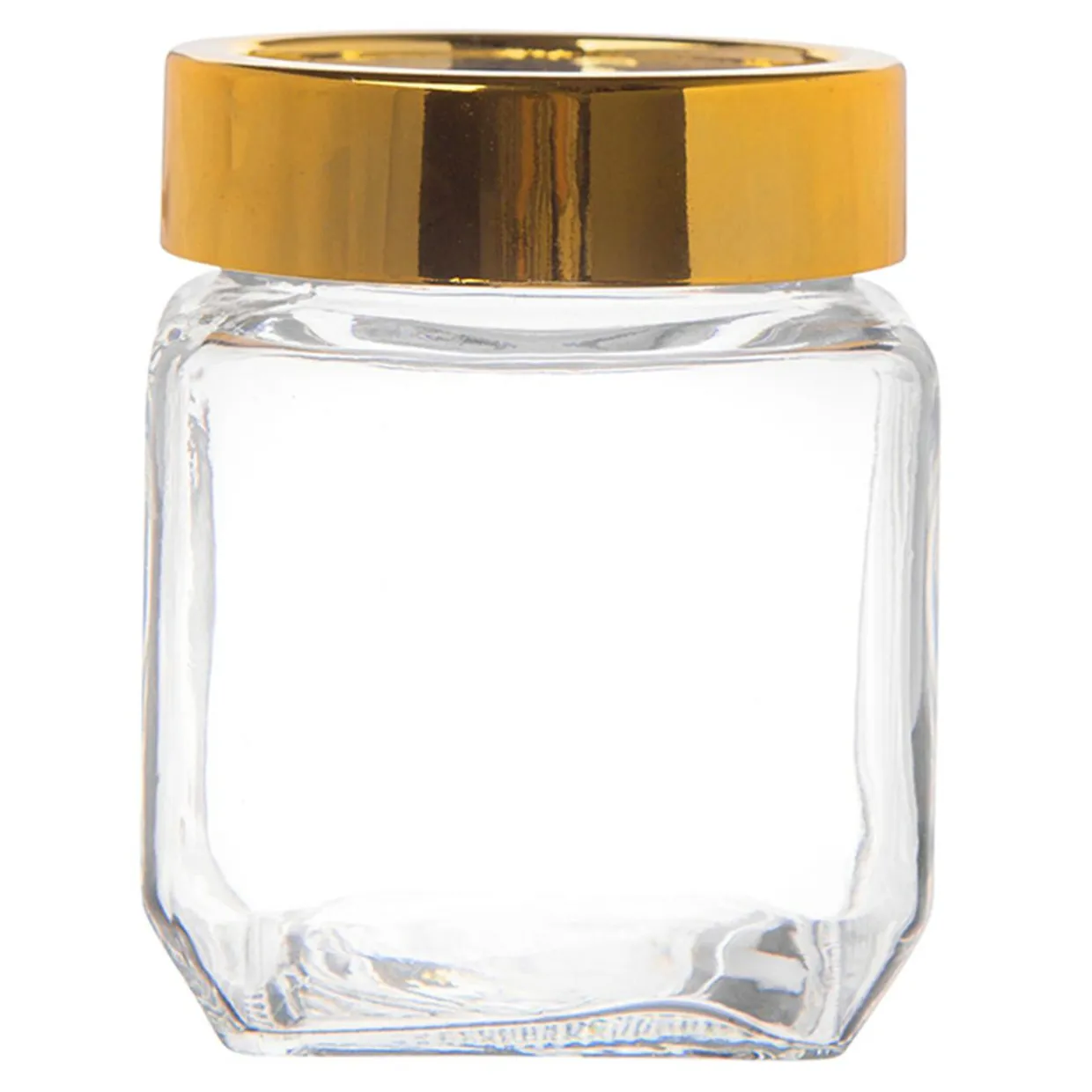 Szkany pojemnik do żywności ze złotą pokrywką 500 ml