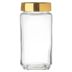 Szklany pojemnik do żywności ze złotą pokrywką 1l