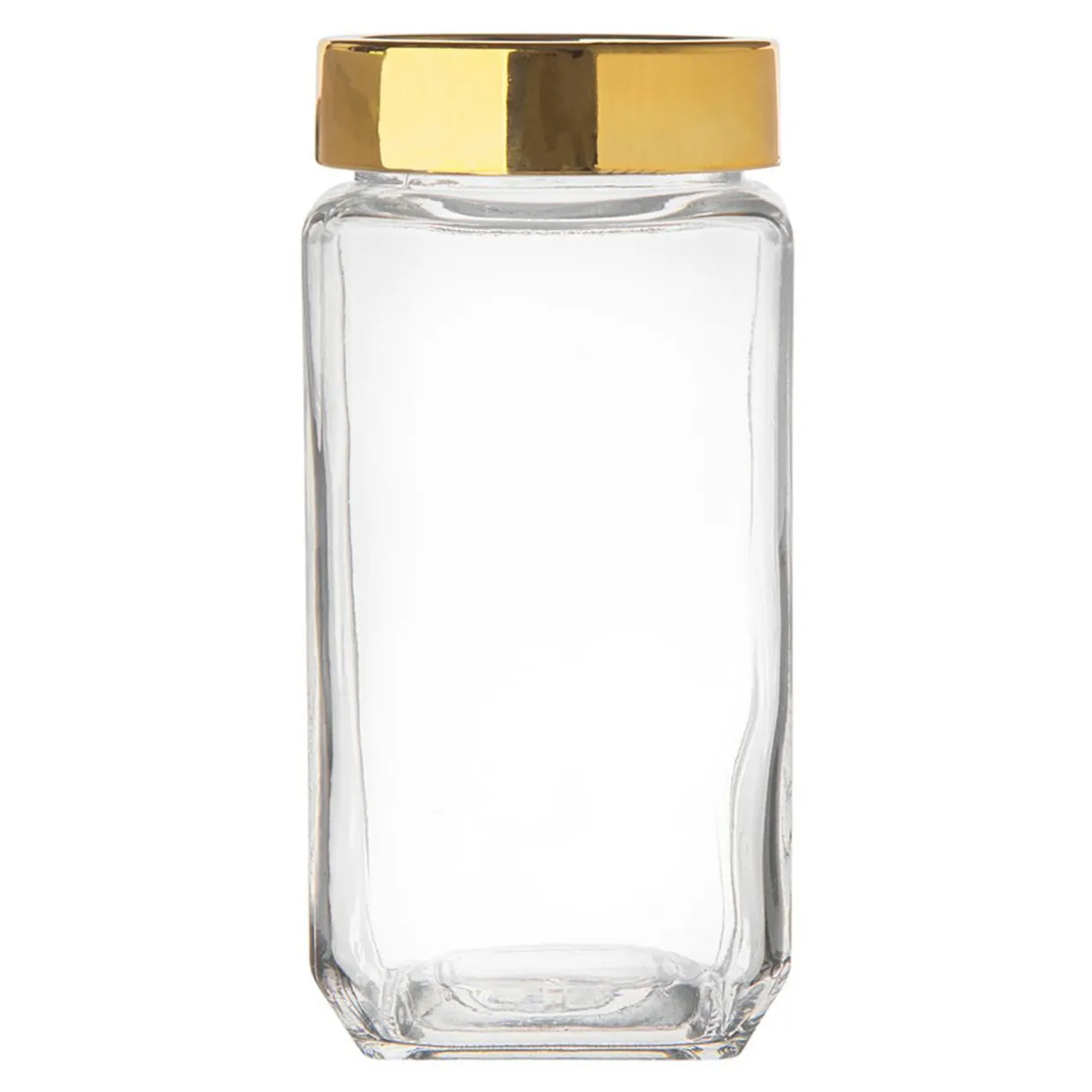 Szklany pojemnik do żywności ze złotą pokrywką 1l