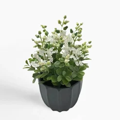 Sztuczny kwiat w doniczce biały 20 cm