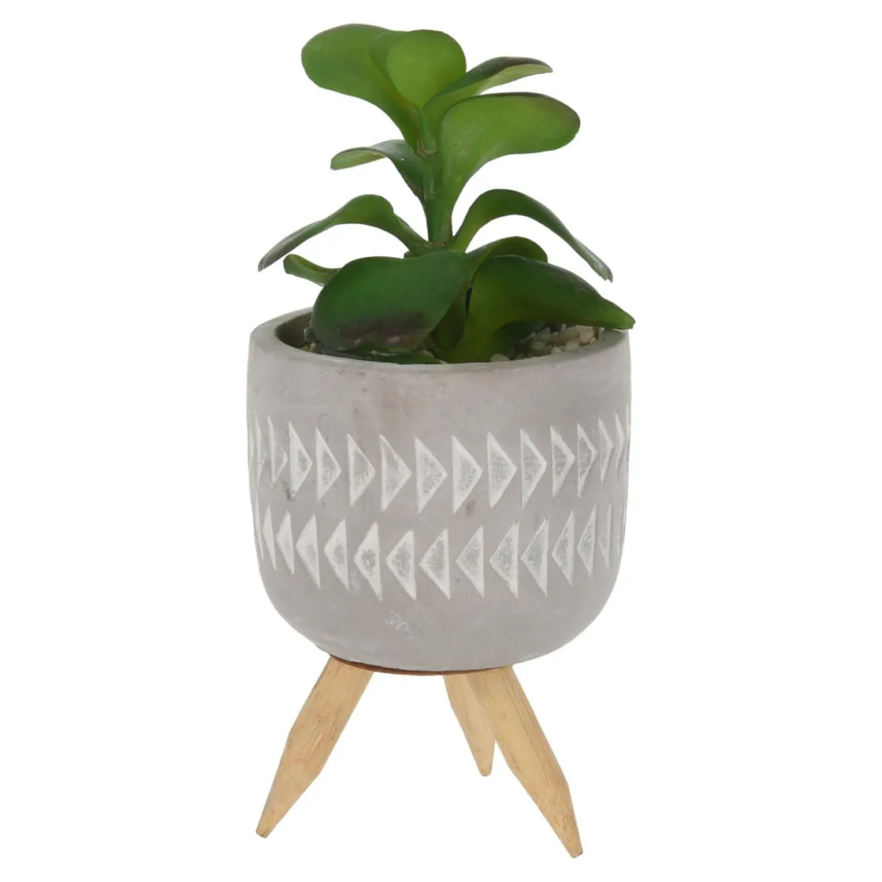 Sztuczny kwiat w doniczce na nóżkach 16 cm MIX