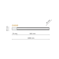 Szyna montażowa biała TRACER 100 cm