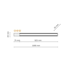 Szyna montażowa czarna TRACER 100 cm