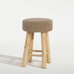 Taboret tapicerowany beżowy TROPICOSI