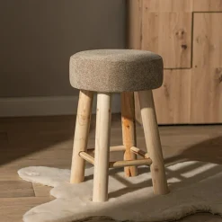 Taboret tapicerowany beżowy TROPICOSI