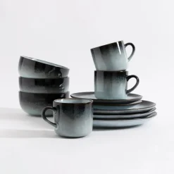 Talerz deserowy brązowo-szary MALAM 19 cm