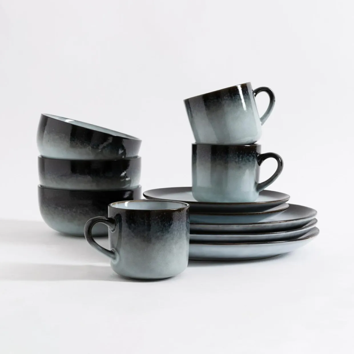 Talerz deserowy brązowo-szary MALAM 19 cm