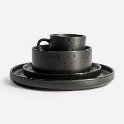 Talerz deserowy czarny CARBONO 20 cm