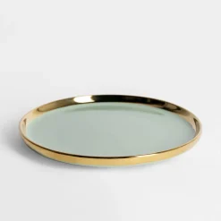 Talerz deserowy jasna zieleń AURORA GOLD 20 cm