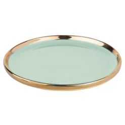 Talerz deserowy jasna zieleń AURORA GOLD 20 cm