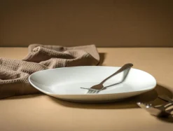 Talerz deserowy porcelanowy QUADRO biały 20,9 x 19 cm