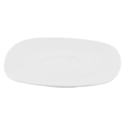 Talerz deserowy porcelanowy QUADRO biały 20,9 x 19 cm