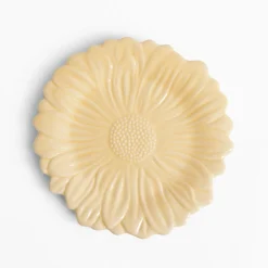 Talerz deserowy żółty kwiatek 21 cm