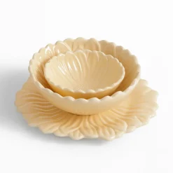 Talerz deserowy żółty kwiatek 21 cm