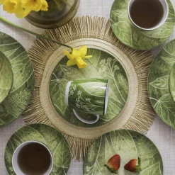 Talerz deserowy zielony CZTERY PORY ROKU 20,5 cm