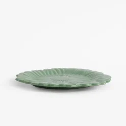 Talerz deserowy zielony kwiatek 21 cm