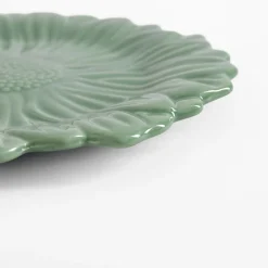 Talerz deserowy zielony kwiatek 21 cm