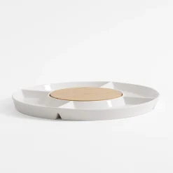 Talerz do serwowania z bambusową deską