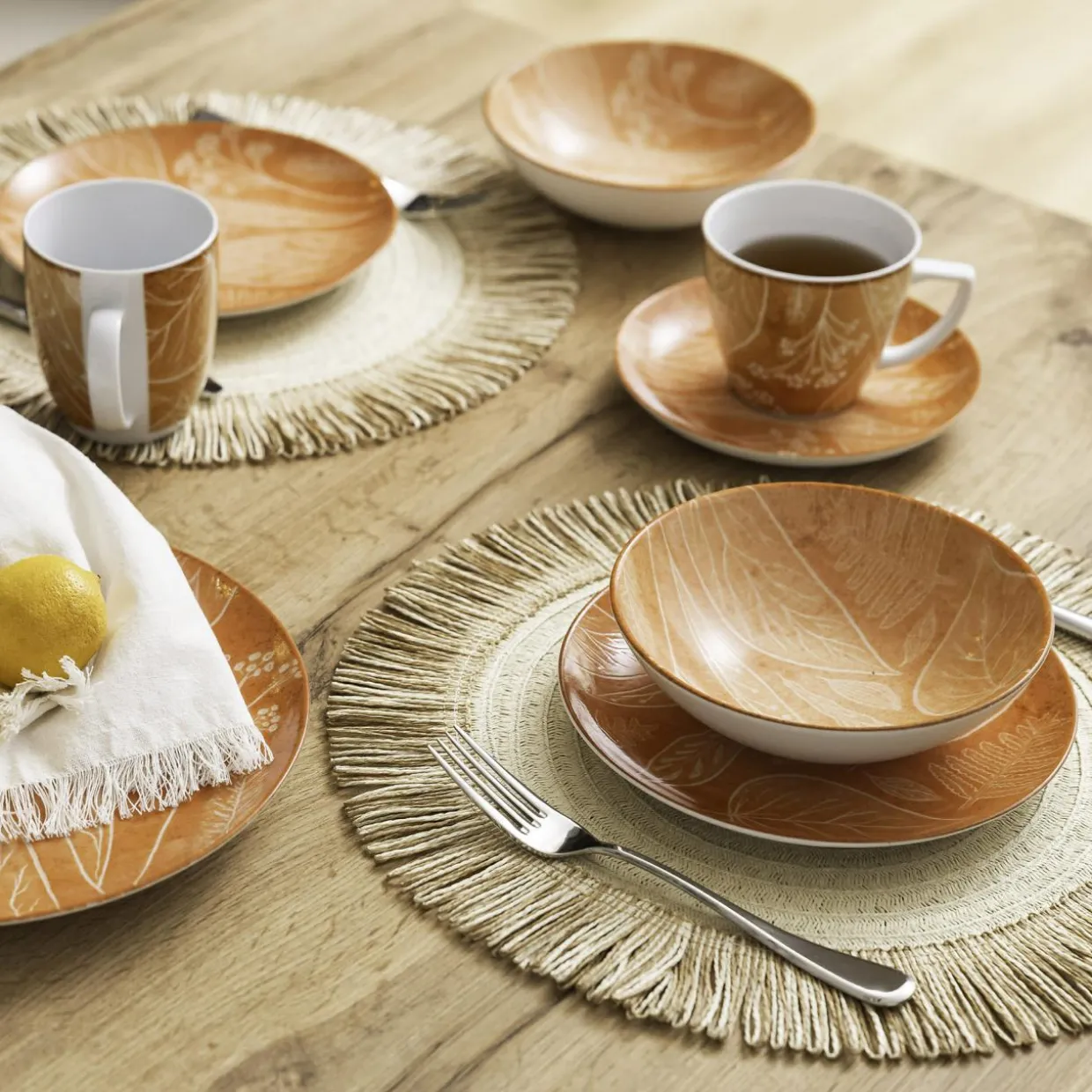 Talerz obiadowy pomarańczowy CZTERY PORY ROKU 27 cm