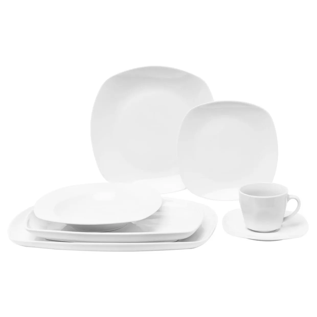 Talerz obiadowy porcelanowy QUADRO biały 26,7x25 cm