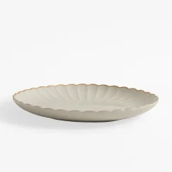 Talerz obiadowy porcelanowy ZŁOTY RANT 26,6 cm