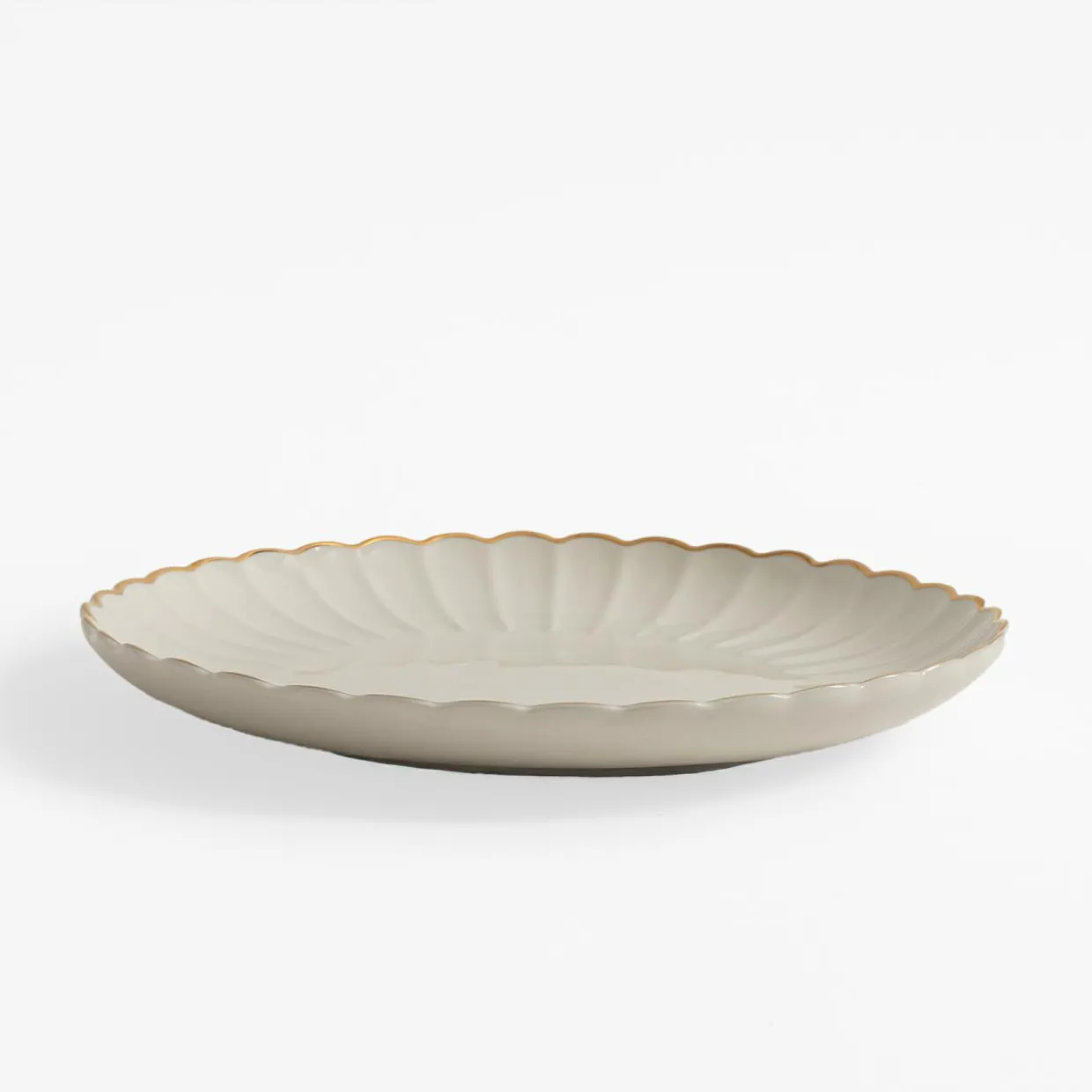 Talerz obiadowy porcelanowy ZŁOTY RANT 26,6 cm