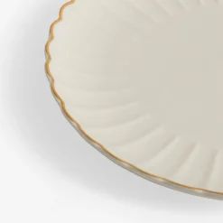 Talerz obiadowy porcelanowy ZŁOTY RANT 26,6 cm