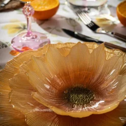 Talerz szklany kwiat 21 cm