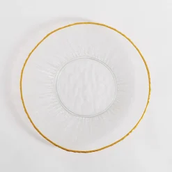 Talerz szklany ze złotym rantem 31 cm