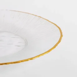Talerz szklany ze złotym rantem 21 cm