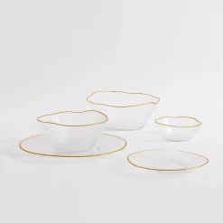 Talerz szklany ze złotym rantem 21 cm