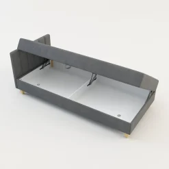 Tapczan szary z pojemnikiem JAŚ 90x200